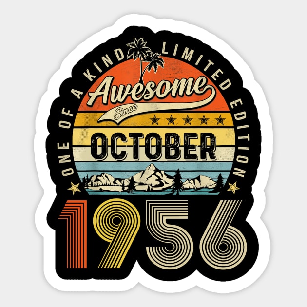 Awesome Since October 1956 Vintage 67th Birthday Sticker by nakaahikithuy